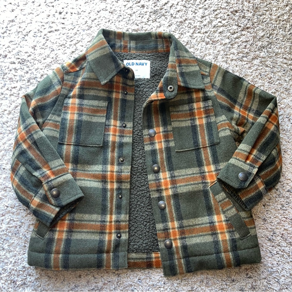 3t Toddler Boy Plaid Peacock Jacket - Green and Brown